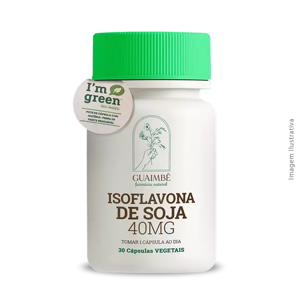 Isoflavona de Soja 40mg 30 Cápsulas Vegetais