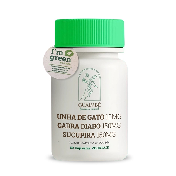 Unha de Gato + Garra do Diabo + Sucupira 60 Cápsulas